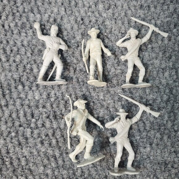 Vintage 1950-60s Marx  4 Civil War / 1 Mining Play Set Gray 54mm Lot 2 - Picture 1 of 7